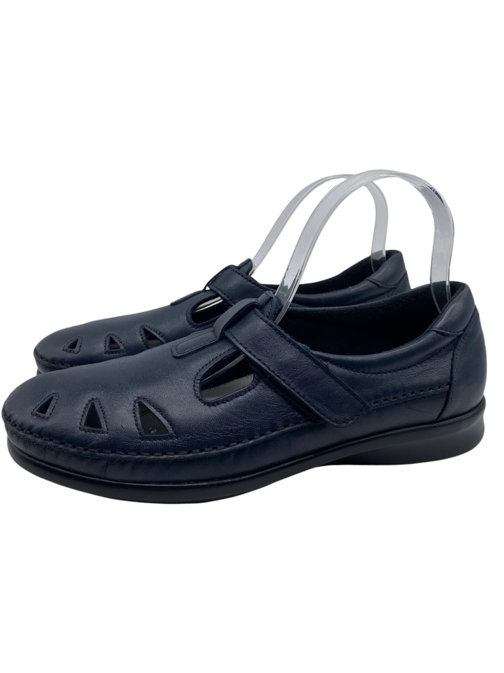SAS Womens Shoes Roamer Mary Jane Comfort Shoes Sz 9.5 Medium Navy Blue Leather
